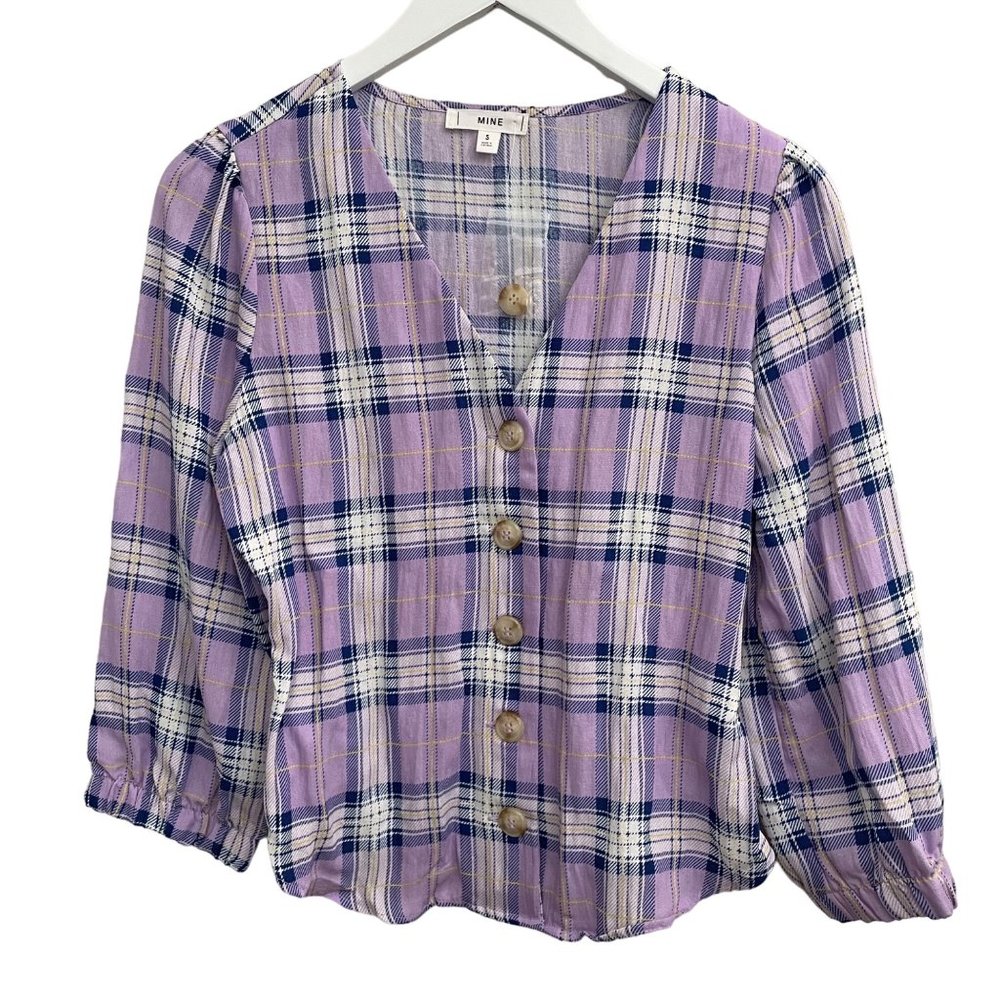 Mine Plaid Top Size S